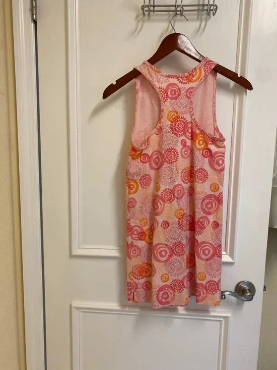 L.L. Bean Pink Orange 100% Cotton Racer Back Girls Dress Size 10 - Picture 5 of 11